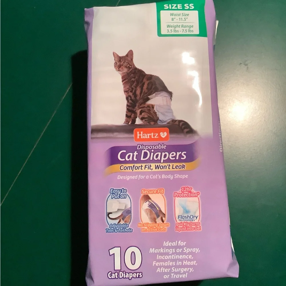 NWT Hartz Cat Diapers Size SS